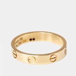 Pre Owned Cartier Love 18k Yellow Gold Small Model Ring Size 55