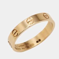 Pre Owned Cartier Love 18k Yellow Gold Small Model Ring Size 55