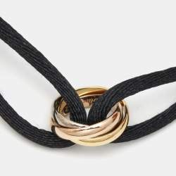 Pre Owned Cartier Trinity 18k Three Tone Gold Adjustable Cord Bracelet