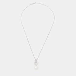 Pre Owned Cartier Himalia Cultured Pearl Diamonds 18k White Gold Necklace