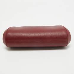 Pre Owned Cartier Red Leather C De Cartier Clutch