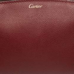 Pre Owned Cartier Red Leather C De Cartier Clutch