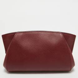 Pre Owned Cartier Red Leather C De Cartier Clutch