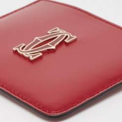 Cartier Red Leather C De Cartier Simple Card Holder