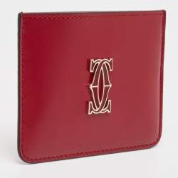 Cartier Red Leather C De Cartier Simple Card Holder