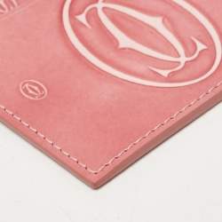 Pre Owned Cartier Pink Patent Leather Happy Birthday Card Holder