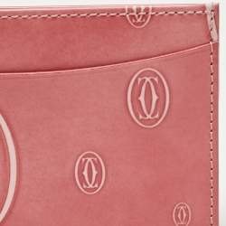 Pre Owned Cartier Pink Patent Leather Happy Birthday Card Holder