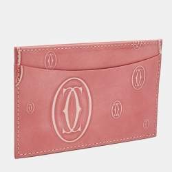 Pre Owned Cartier Pink Patent Leather Happy Birthday Card Holder