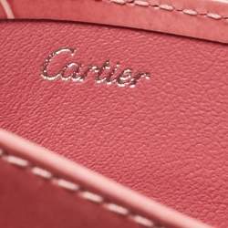Pre Owned Cartier Pink Patent Leather Happy Birthday Card Holder