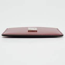Pre Owned Cartier Burgundy Leather C De Cartier Simple Card Holder