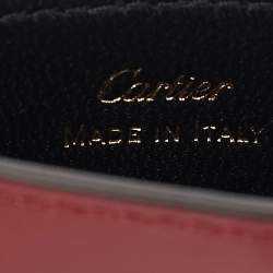 Pre Owned Cartier Burgundy Leather C De Cartier Simple Card Holder