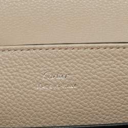 Pre Owned Cartier Grey Leather Small Panthere Chain Shoulder Bag