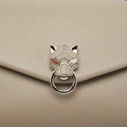 Pre Owned Cartier Grey Leather Small Panthere Chain Shoulder Bag