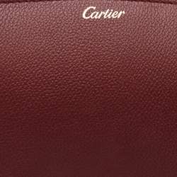 Pre Owned Cartier Red Leather C De Cartier Clutch