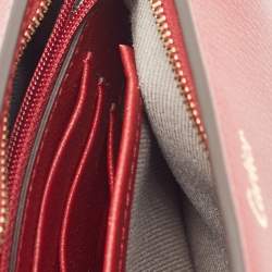 Pre Owned Cartier Red Leather C De Cartier Clutch