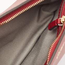 Pre Owned Cartier Red Leather C De Cartier Clutch