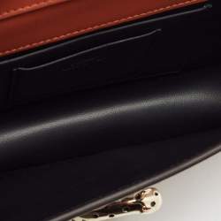 Pre Owned Cartier Brown Leather Small Panthere C De Cartier Model Chain Bag