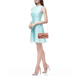 Pre Owned Cartier Brown Leather Small Panthere C De Cartier Model Chain Bag