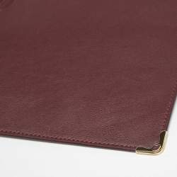 Pre Owned Cartier Burgundy Leather Must de Cartier Flat Pouch 