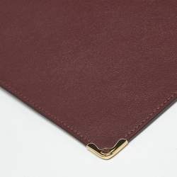 Pre Owned Cartier Burgundy Leather Must de Cartier Flat Pouch 