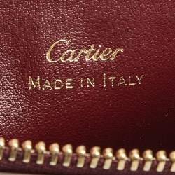 Pre Owned Cartier Burgundy Leather Must de Cartier Flat Pouch 