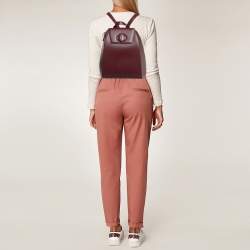 Pre Owned Cartier Burgundy Leather Happy Birthday Backpack