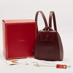 Pre Owned Cartier Burgundy Leather Happy Birthday Backpack