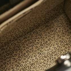 Pre Owned Cartier Black Leather Panthere De Cartier Drawstring Backpack