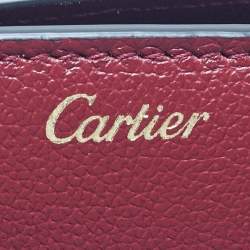 Pre Owned Cartier Red Leather C De Cartier Clutch