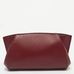 Pre Owned Cartier Red Leather C De Cartier Clutch
