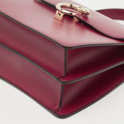 Pre Owned Cartier Burgundy Leather Small Panthere C De Cartier Top Handle Bag