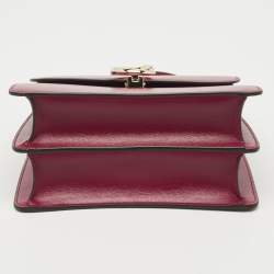 Pre Owned Cartier Burgundy Leather Small Panthere C De Cartier Top Handle Bag