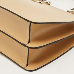 Pre Owned Cartier Camel Leather Small Panthere C De Cartier Top Handle Bag