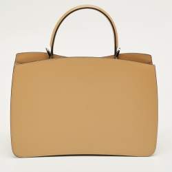 Pre Owned Cartier Camel Leather Small Panthere C De Cartier Top Handle Bag