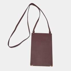 Pre Owned Cartier Burgundy Leather Must de Cartier Phone Crossbody Bag