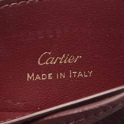 Pre Owned Cartier Burgundy Leather Must de Cartier Phone Crossbody Bag