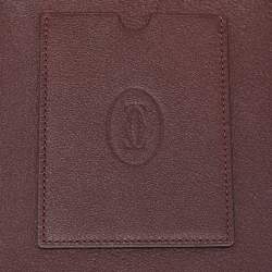 Pre Owned Cartier Burgundy Leather Must de Cartier Phone Crossbody Bag