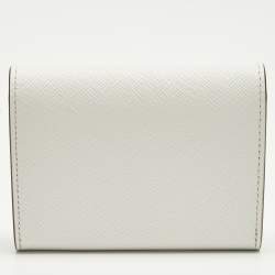 مملوكة مسبقًا Cartier Double C De Cartier White Leather Card Case