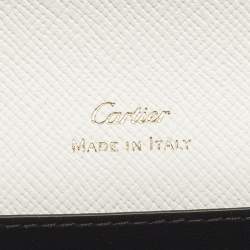 مملوكة مسبقًا Cartier Double C De Cartier White Leather Card Case