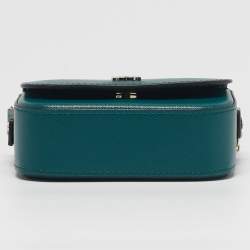 Pre Owned Cartier C De Cartier Mini Green Leather Chain Clutch