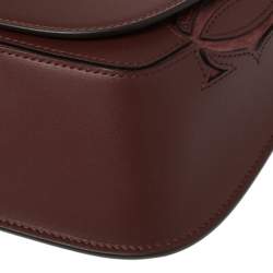 Cartier Dark Red Leather Must C Saddle Bag