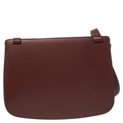 Cartier Dark Red Leather Must C Saddle Bag