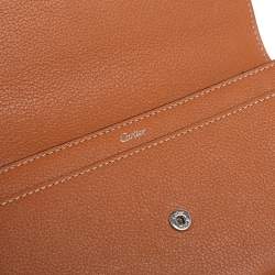 Pre Owned محفظة كارتييه سي دو كارتييه جلد أ حمر نبيتي مضغوطة