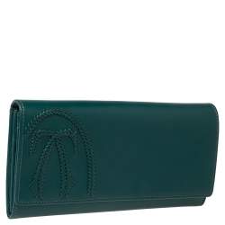 Pre Owned Cartier Green Leather Flap Continental Wallet