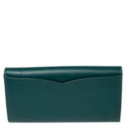 Pre Owned Cartier Green Leather Flap Continental Wallet