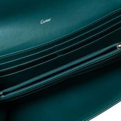 Pre Owned Cartier Green Leather Flap Continental Wallet