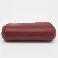 Pre Owned Cartier Burgundy Leather C De Cartier Clutch