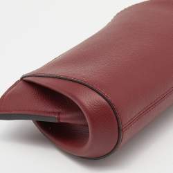 Pre Owned Cartier Burgundy Leather C De Cartier Clutch