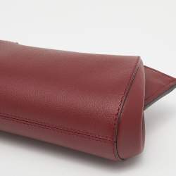Pre Owned Cartier Burgundy Leather C De Cartier Clutch