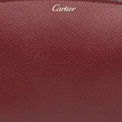 Pre Owned Cartier Burgundy Leather C De Cartier Clutch